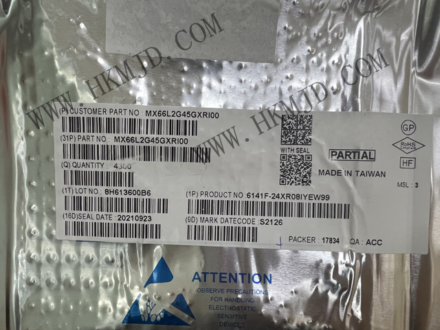 全新原裝 MXIC MX66L2G45GXRI00 串行NOR閃存 2Gb SPI - 四 I/O，DTR