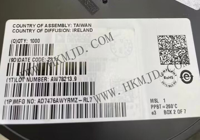 12位ADC AD7476AWYRMZ 1 MSPS、低功耗A/D轉(zhuǎn)換器，采用MSOP封裝