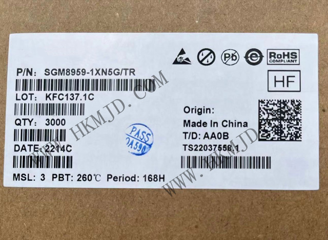 出售SGM8959-1XN5G 單 SGM8959-1 低VOS、低噪聲、高精度零漂移運算放大器