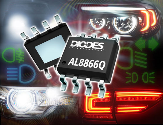 Diodes宣布推出AL8866Q LED 驅(qū)動器，擴大符合汽車標(biāo)準(zhǔn)的產(chǎn)品組合。